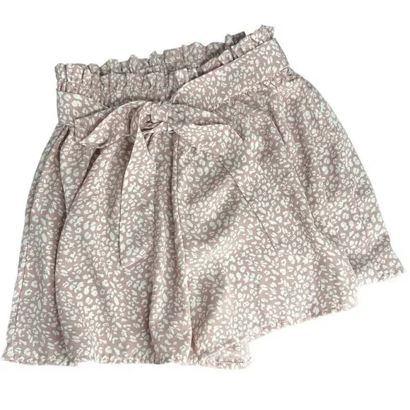 shein dress shorts SHEIN | Shorts | Shein Print Dress Shorts With Tie Lightweight Mauve Color